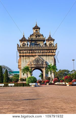 Patuxay Monument In Vientiane, Laos