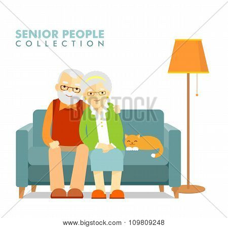 Social concept - old people couple