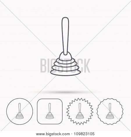 Plunger icon. Toilet cleaning tool sign.