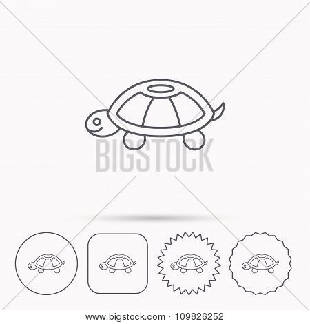 Turtle icon. Tortoise sign.