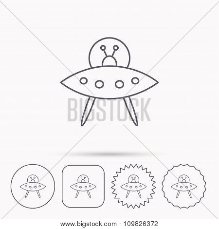 UFO icon. Unknown flying object sign.