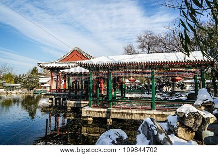 Historic Garden of Beijing, China in winter