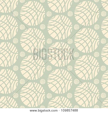 Big And Small Striped Ivory Spheres On Pale Green Background
