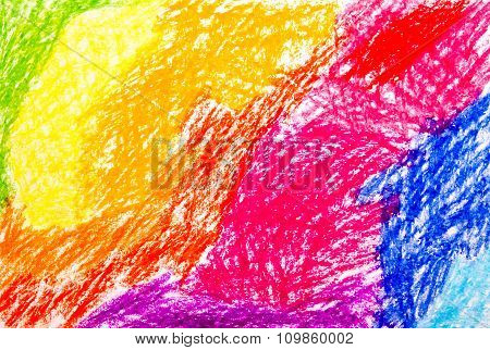 Abstract Wax Crayon Hand Drawing