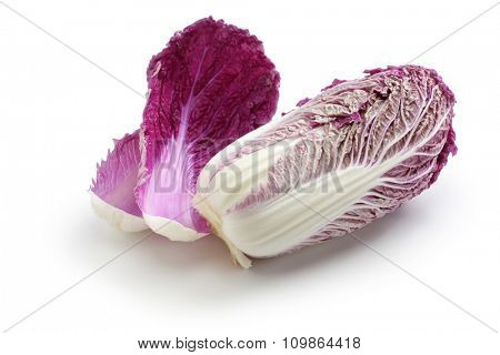 purple chinese cabbage isolated on white background