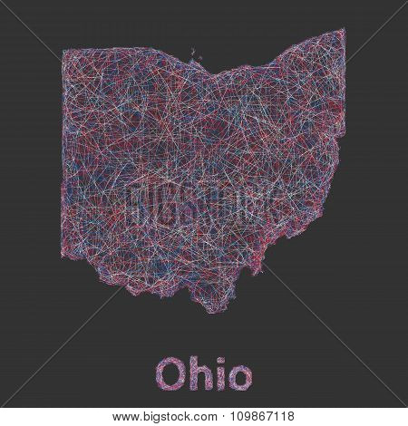 Ohio line art map