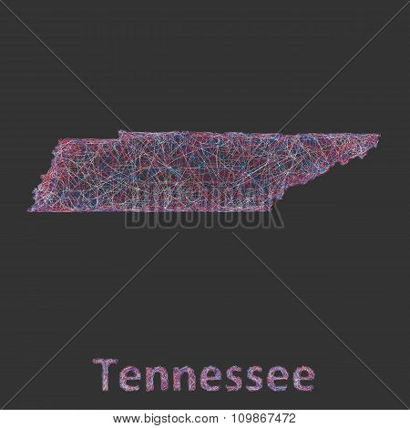 Tennessee line art map