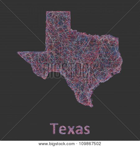 Texas line art map