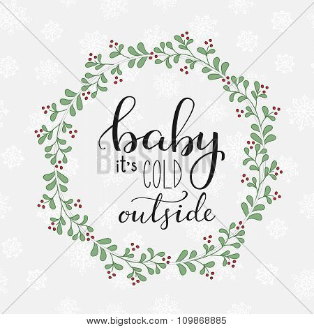 Winter Romantic Lettering.