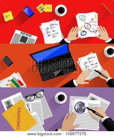 Concept Of Searching Professional Staff, Analyzing Business Proces, Recruitment, Human Resources Man