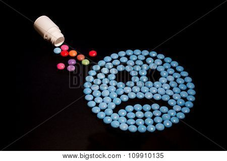 Sad blue emoticon