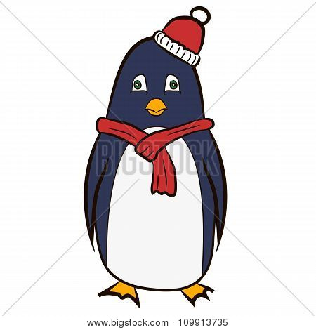 Penguin in red hat