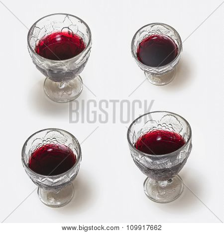 Glass Of Red Wine On White Background
