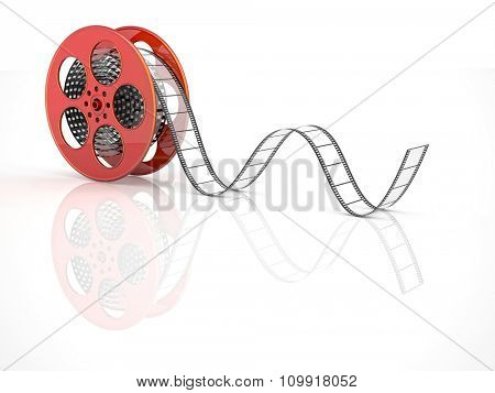 render of classic cinema film roll