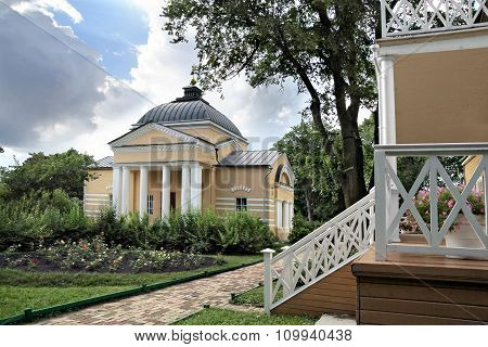 Home Church And The Porch Of The Manor House In The Family Estate Of Lermontov Tarkhany