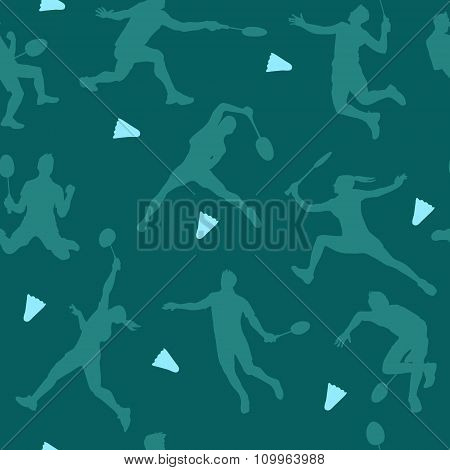 Badminton sports pattern. Seamless vector background