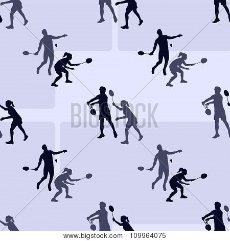 Badminton Sports Pattern. Seamless Vector Background