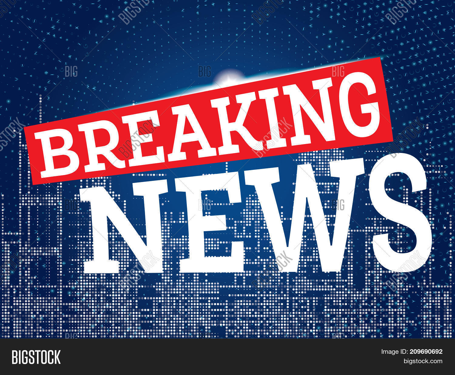 Breaking News On Neon City Skyline Background TV Design Breaking News On Neon City Skyline Background TV Design
