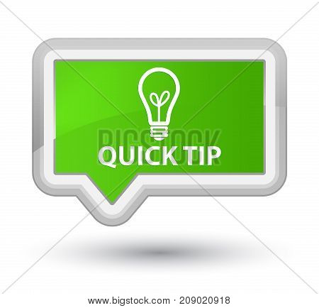 Quick Tip (bulb Icon) Prime Soft Green Banner Button
