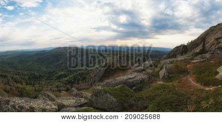 Beauty view in mountains of Altai. Kolyvan range - a mountain range in the north-west of the Altai Mountains, in the Altai Territory of Russia