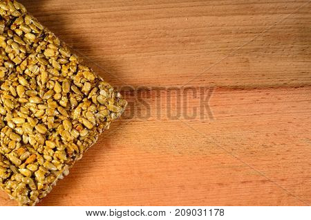 Brittles With Sunflower Seeds On A Wooden Table