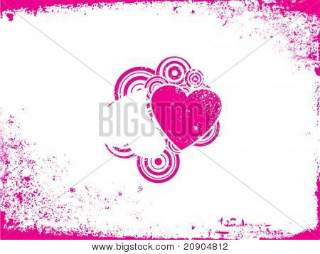 Astratto sfondo floreale San Valentino con cuori, illustrazione vettoriale