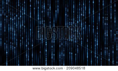 Digital information concept - binare code background. 3d render