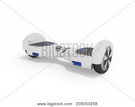 Modern Sport Gyroboard White Front 3D Render On White Background