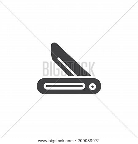 Jackknife icon vector, filled flat sign, solid pictogram isolated on white. Penknife symbol, logo illustration.