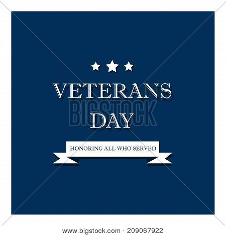 Day veteran usa banner, vector illustration flat, text, texture scrapes
