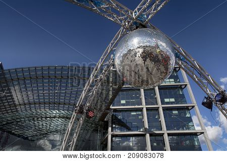 Berlin Germany - October 8 2017: Part of Berlin central station (Hauptbahnhof) on October 8 in Berlin Germany.