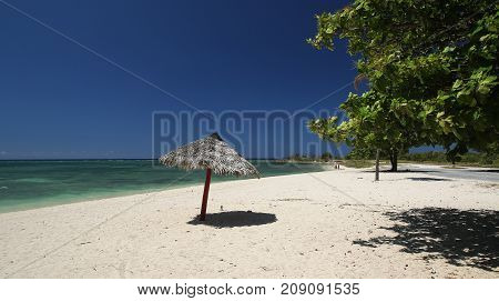 Tropical sand Ancon Beach in Trinidad Cuba