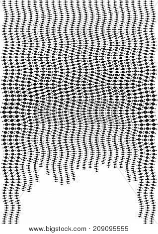 Minimalistic Design. Halfton Cover A4 Format. Halftone Vector Concentric Squares, Spiral Lines, Mode