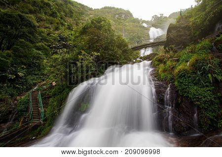 Silver Waterfall In Sapa, Vietnam