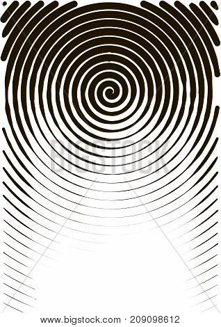 Minimalistic Design. Halfton Spiral Cover A4 Format. Halftone Vector Concentric Squares, Spiral Line