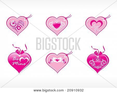 ロマンチックな心に美しいタグ