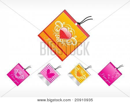 心のロゴを設定、図とロマンチックなタグ