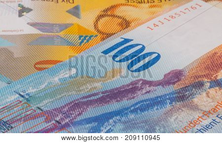 Close Up Picture Of Swiss Franc.