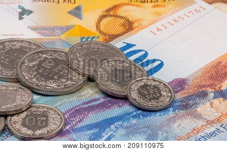 Close Up Picture Of Swiss Franc.
