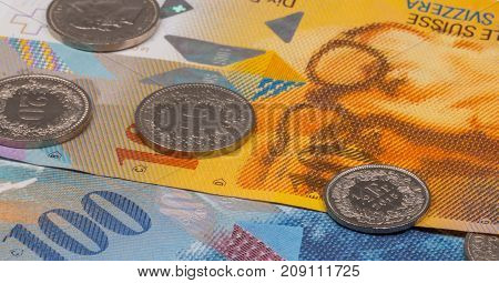 Close Up Picture Of Swiss Franc.