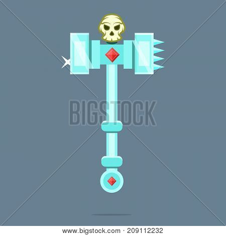 Fantasy Weapon Battle Hammer War Hammer. Vector illustration