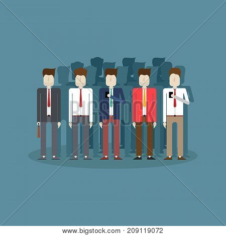 Group Of People And Businesses. Vector Illustration