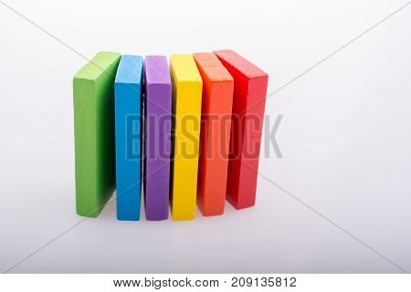Coorful Domino Blocks On White Background