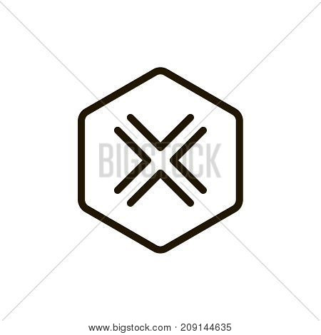 X mark icon flat icon. Single high quality outline symbol of info for web design or mobile app. Thin line signs of delete for design logo, visit card, etc. Outline logo of close
