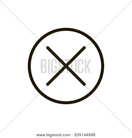 X mark icon flat icon. Single high quality outline symbol of info for web design or mobile app. Thin line signs of delete for design logo, visit card, etc. Outline logo of close