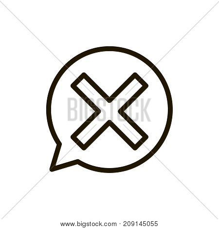 X mark icon flat icon. Single high quality outline symbol of info for web design or mobile app. Thin line signs of delete for design logo, visit card, etc. Outline logo of close