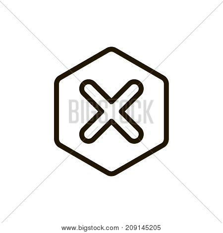 X mark icon flat icon. Single high quality outline symbol of info for web design or mobile app. Thin line signs of delete for design logo, visit card, etc. Outline logo of close