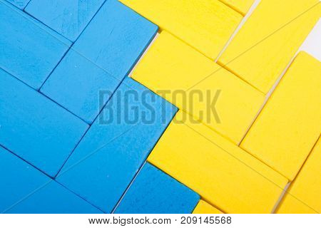 Coorful Domino Blocks On White Background
