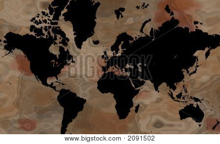 Mappemonde brun