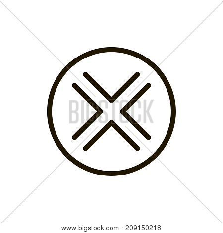 X mark icon flat icon. Single high quality outline symbol of info for web design or mobile app. Thin line signs of delete for design logo, visit card, etc. Outline logo of close